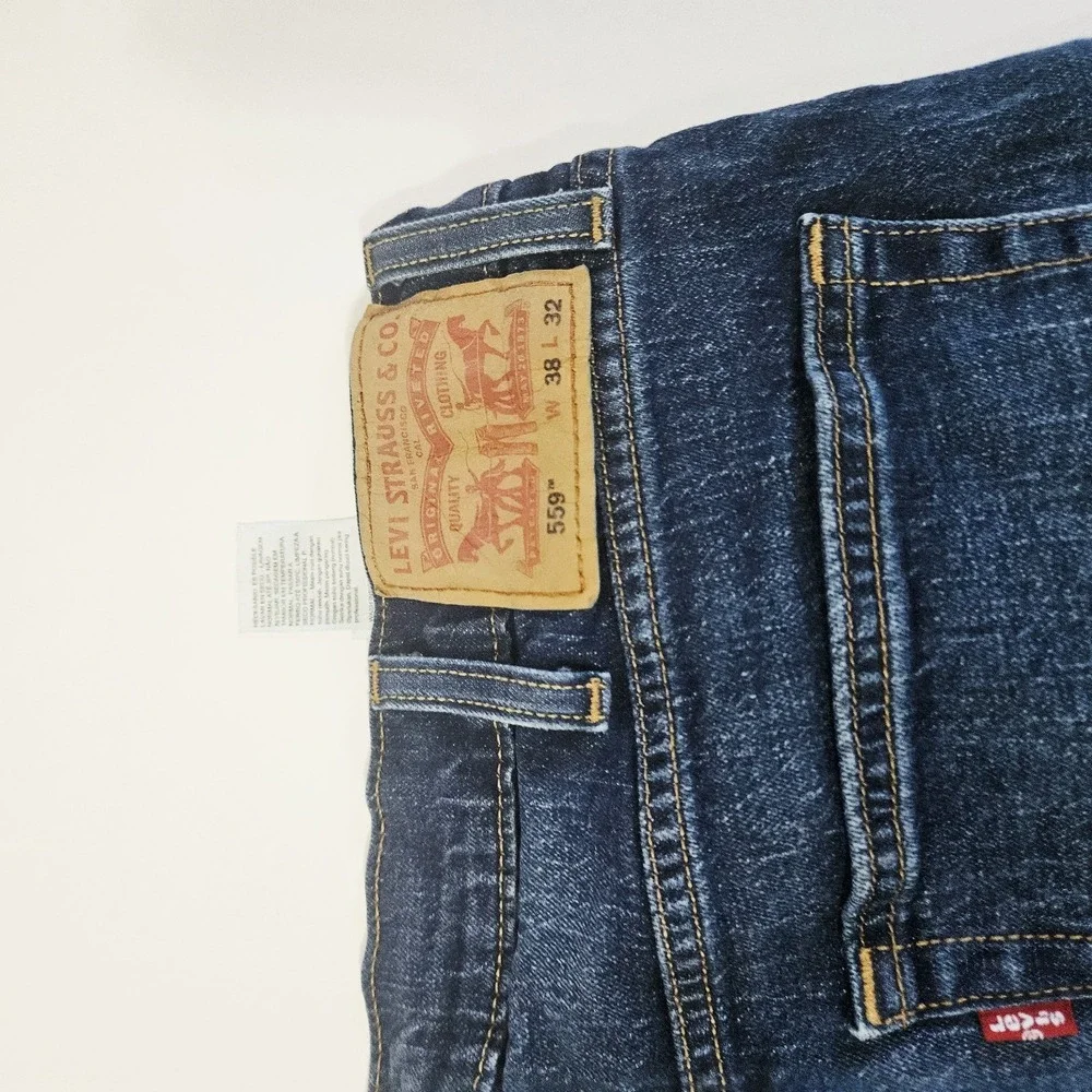 Levis 559 Men's Jeans Size 38W x 32L Dark Wash Regular Fit Zipper Fly